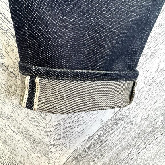 Uniqlo Selvedge Jeans Mens Size 33x34 Slim Straight Kaihara Stretch Denim - Picture 3 of 9